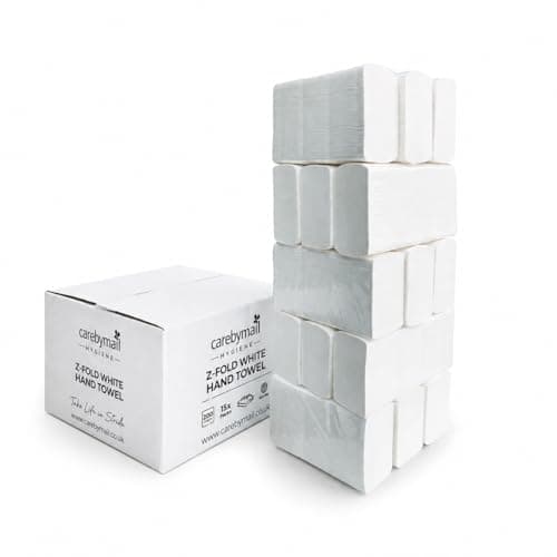 Image of 3000 x Z‑Fold Paper Hand Towels – White 2‑Ply Paper Towels, 23cm x 23cm – High Absorbency, Soft Hygienic Disposable Paper Towel for Washrooms, Kitchens, and Commercial and Home Use