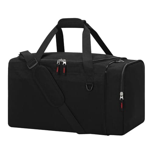 Image of ZZY Men's 20 Inch Gym Duffle Bag, 40L Sports Bag with Side Pocket for Football, Training & Travel, Two-Tone Design - Black