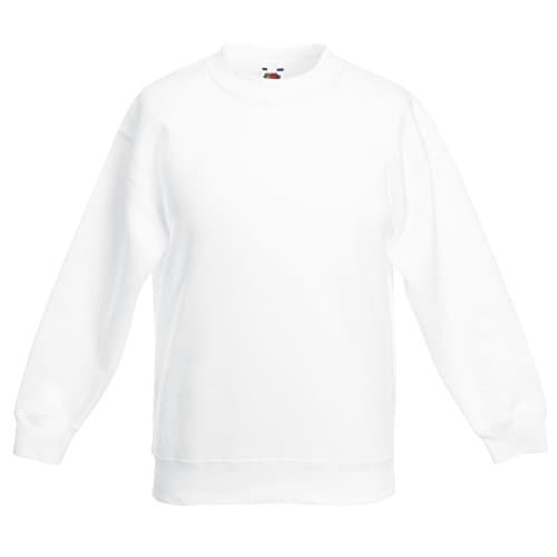 Image of FRUIT OF THE LOOM Kids Classic Set-in Sweatshirt Jumper SS201 (9/11 Years, White)
