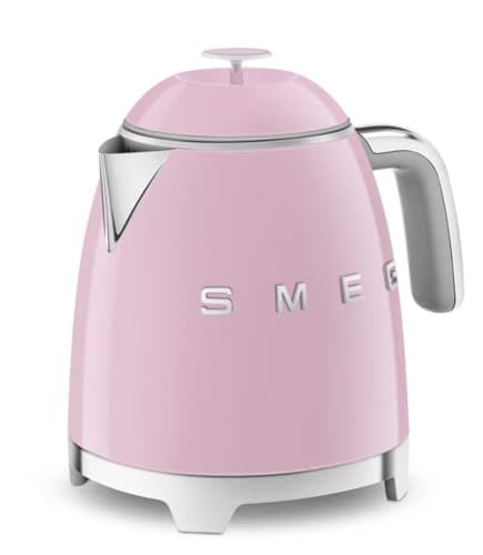 Image of Smeg KLF05PKUK 0.8L Mini Kettle, Retro 50's Style, Anti-Slip Base, Auto Shut Off, 1400W, Pink