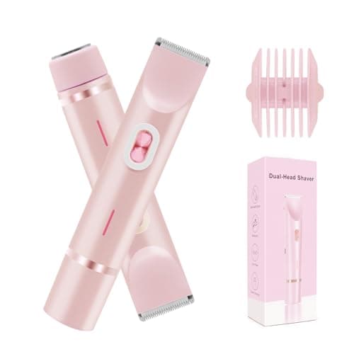 Image of Horuili®i Dual Head Rechargeable Bikini Trimmer for Women & Men - Intimate Shaver for Smooth Skin - Electric Bikini Line Hair Remover for Sensitive Areas (Pink)