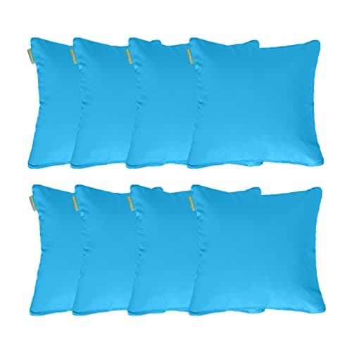 Image of Gardenista 18" Garden Scatter Cushion | Outdoor Water Resistant Garden Furniture Pillow | Soft and Comfy Patio Furniture Cushions | Throw Pillows for Sofa, Couch, Balcony - 8 Pack (Turquoise)