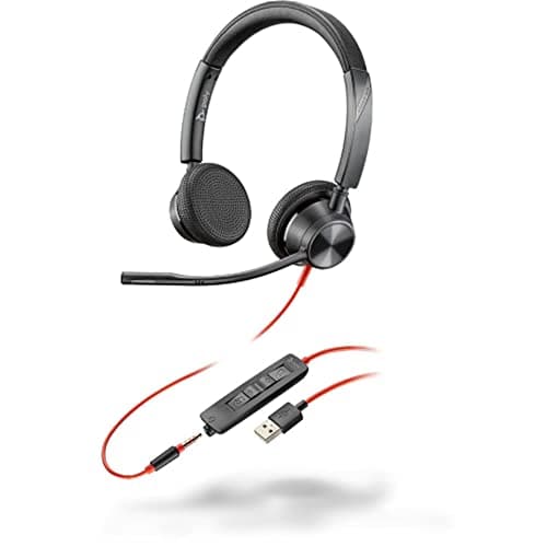 Image of Plantronics – Blackwire 3325 USB-A (Poly) – Wired, Dual-Ear (Stereo) Headset with Boom Mic - Connect to PC/Mac via USB-A or mobile/tablet via 3.5 mm connector – Works with Teams, Zoom & more