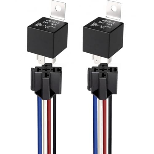 Image of Gebildet 2pcs JD1912 Car Relay Harness 12V 40A 4 Pin SPST 12AWG Harness Sockets with Built-in Diode for Automotive Truck Van Motorcycle Boat