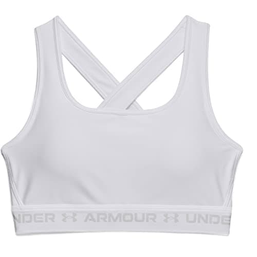 Image of Under Armour Women UA Crossback Mid Bra, comfortable and long-wearing sports bra for women, running bra with removable cups
