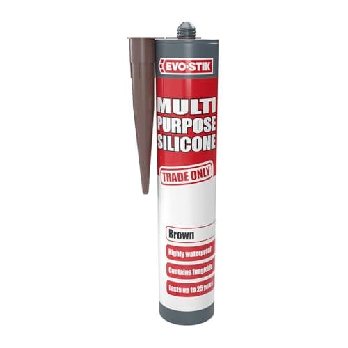 Image of EVO-STIK Multipurpose Silicone Sealant Brown - Waterproof & Mould Resistant - For Interior and Exterior Use