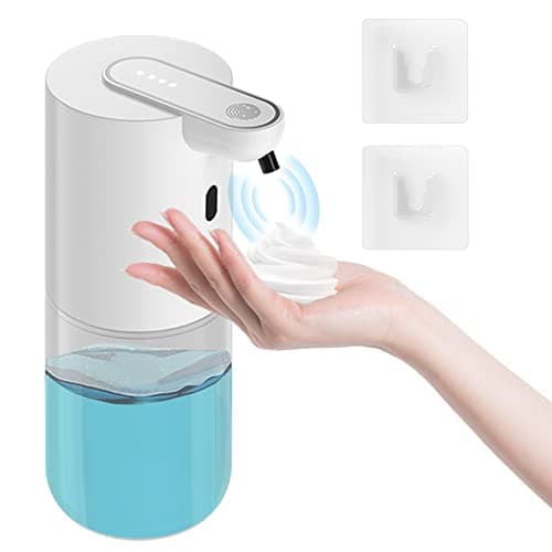 Image of Automatic Soap Dispenser & 400 ML Rechargeable Non-Touch with 4 Adjustable Foam Quantity for Wall Mounting with Infrared Motion Sensor - Automatic Cleaning, White