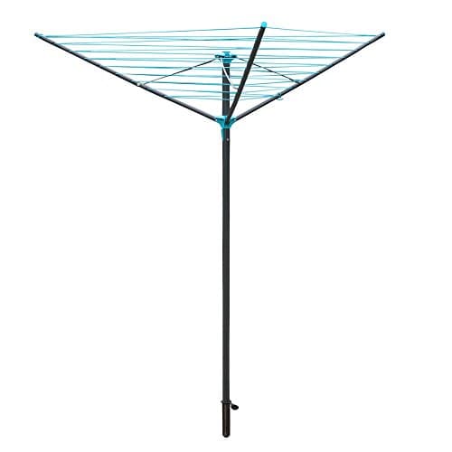 Image of JVL 3 Arm Powder Coated Steel Rotary Airer, 30 Metres, Grey (11-200)