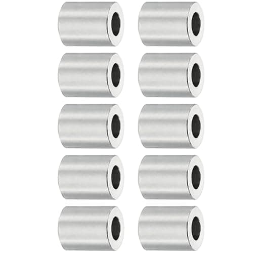 Image of TOP-VIGOR 10Pcs M4 Aluminum Spacer, 4.2mm ID x 8mm OD x 10mm Length Metal Spacer, Round Plain Finish Spacer Screw Standoff Bushing for M4 Screws Bolts and Rods