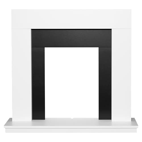 Image of Adam Malmo Fireplace in White & Black/White, 39 Inch