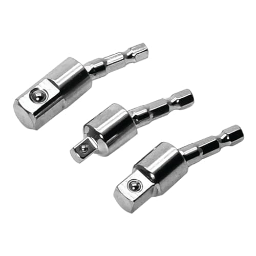 Image of Amtech – 1/4in Hex Universal Joint Adaptors Set, Chrome-Plated Heat-Treated Alloy Steel, 360° Swivel for Awkward Angles in Engines, cabinets & dashboards (3pc)