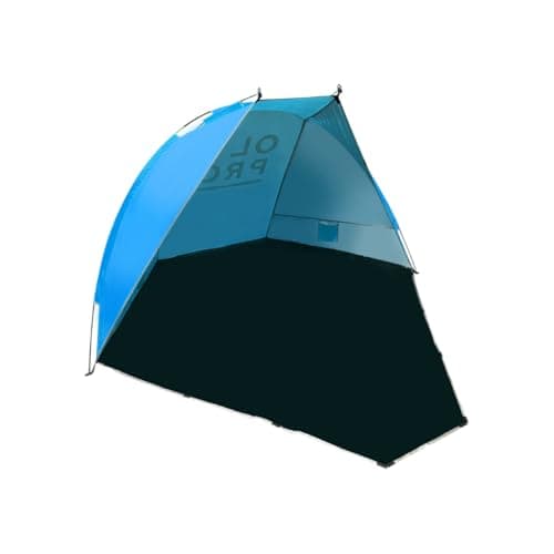 Image of OLPRO Beach Tent – Portable Beach Shelter with Groundsheet Door for Privacy – Lightweight Sun Shade & Windbreak Canopy for Beach, Camping, Garden & Festivals - Blue