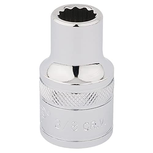 Image of Draper 33599 1/2-Inch Square Drive Polished Chrome Imperial Socket, 3/8-Inch Size