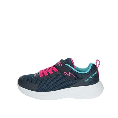 Image of Skechers Girl's Selectors Jammin' Jogger Sneakers, Navy Mesh/Aqua Trim, 1 UK Child