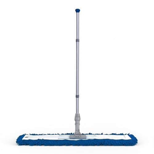 Image of Abbey 80cm Flat Mop for Floor Cleaning - Heavy Duty Commercial Blue Sweeper Mop Kit with Handle and Frame - Floor Dusters for Wooden Floors and Hard Floors