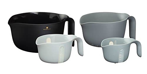 Image of MasterClass Smart Space 4-in-1 Nesting Mixing Bowl / Colander / Measuring Jugs - Black / Grey (4-Piece Set)