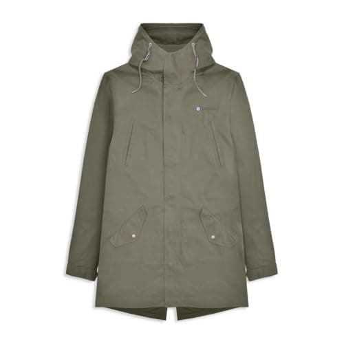 Image of Lambretta Mens Resistant Parka Jacket Khaki M