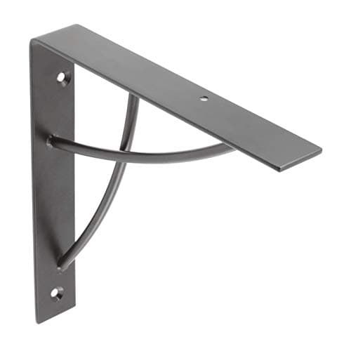 Image of GTV Shelf Brackets, 18 x 18 cm, Matte Black, Retro Industrial Metal Wall Bracket, Shelf Holder for Wall Shelf, PP-NEO-20M, Pack of 2
