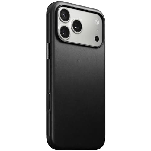 Image of NOMAD Modern Leather Case Black Compatible with iPhone 17 Pro Max Leather Magsafe Charging Compatible Phone Case for iPhone 17 Pro Max