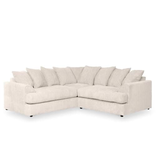 Image of Symmetrical Corner Sofa, Jumbo Cord, Cream