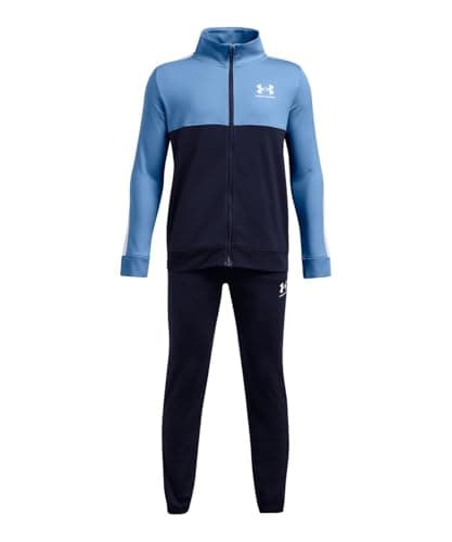 Image of Under Armour boys Boys' Rival Knit Tracksuit Set Tracksuit, Midnight Navy/Horizon Blue/White, XL