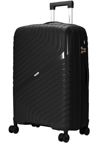 Image of 24" Medium Suitcase Luggage Suitcase 4 Wheel Lightweight Medium Size 15kg - 20kg Travel Case Hardshell Polypropylene Check in with Combinaton Lock in Black
