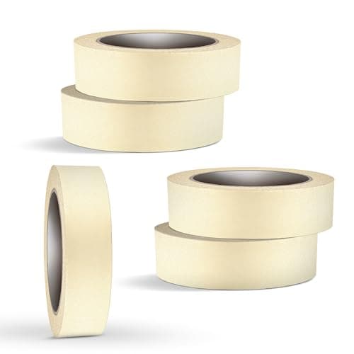 Image of EVOKK Pack of 6 Masking Tape Rolls (24mm x 50m) – Premium Quality Masking Tape for Painting, Decorating & Crafts, Low Tack, Residue-Free, Strong Adhesion, Ideal Paper Tape, Artist & Paint Use