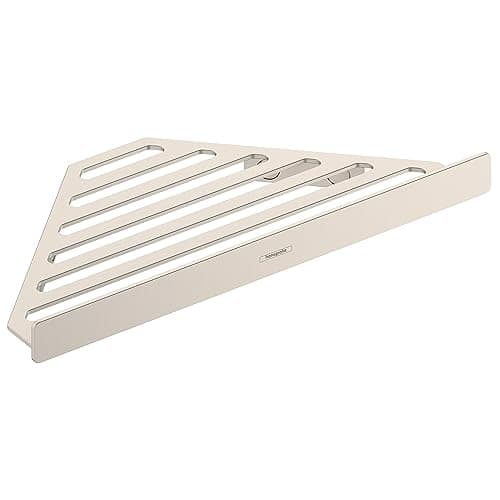 Image of Hansgrohe AddStoris 6-inch Corner Basket in Brushed Nickel, 41741820