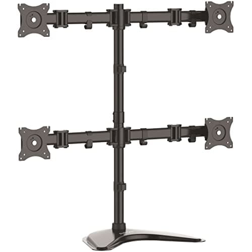 Image of StarTech.com Quad Monitor Stand - Articulating - Supports Monitors 13” to 27” - Adjustable VESA Four Monitor Stand for 4 Screen Setup - Steel - Black (ARMBARQUAD)
