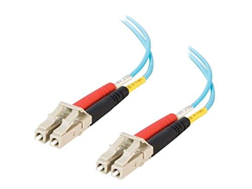 Image of C2G 1m LC-LC 10Gb 50/125 OM3 Duplex Multimode PVC Fibre Optic Cable (LSZH) - Aqua
