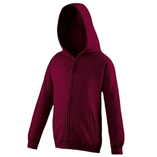 Image of AWDis Just Hoods JH50J Unisex Kids Zoodie - Burgundy - 7-8 Years