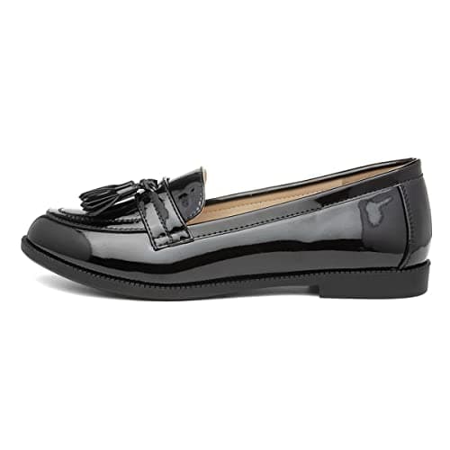 Image of Lilley Anais Womens Black Patent Loafer - Size 6 UK - Black