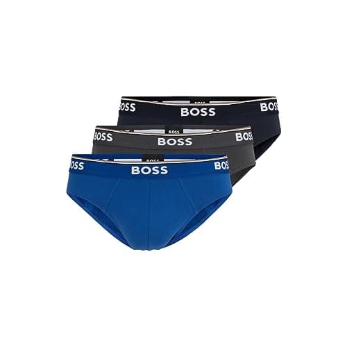 Image of BOSS Men's 3-pack Classic Regular Fit Stretch Briefs3? ??? ? ???? ???paquete De 3 Calzoncillos Elásticos Cl Briefs, Navy/Charcoal/Blue, M UK