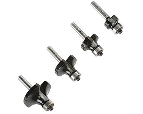 Image of LUMBER JACK 4 Piece Round Over Router Bits 1/4 Shank, Roundover Beading Router Bit Set, Tungsten Carbide, Corner Rounding Edge-Forming, Round Over Edging (1/4", 3/8", 1/8",1/2")