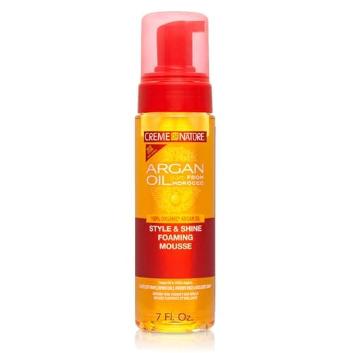 Image of Creme of Nature Argan Oil From Morocco Style & Shine Foaming Mousse, 207 ml