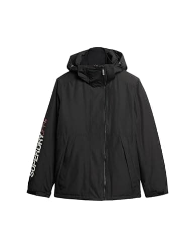 Image of Superdry Windcheater Jacket for Men, Black/Bold Orange, M
