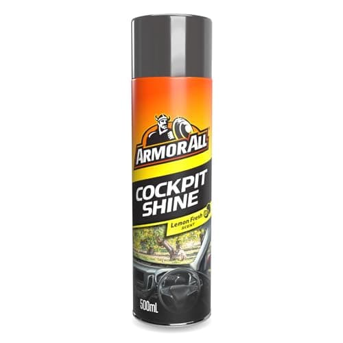 Image of Armor All, Cockpit Shine Car Interior Cleaner 500ml, Lemon, Cleans and Restores Dashboards and Trims, Anti-Static Formula to Repel Dust, Ideal for Car Detailing, Made in the UK