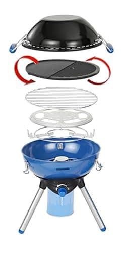 Image of Campingaz Party Grill | Camping Stove and Grill | All-in-One Camping BBQ | portable barbecue with Griddle, Grid and Pan Support | runs off CV470 Gas Cartridge or R907 Cylinder,Party Grill 400 CV