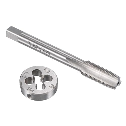 Image of TOP-VIGOR M8 x 0.75mm Metric Tap and Die Set, Machine Thread Screw Tap with Round Threading Die, Heavy Duty Tap & Die Kit for DIY, Repair, Cutting External and Internal Thread