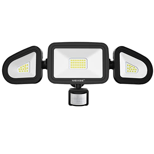 Image of MEIKEE Security Lights Outdoor Motion Sensor 42W PIR Sensor Security Light Motion Sensor Floodlight 3600 Lumen IP66 Waterproof 6500K Cold White Outdoor Light Mains Powered for Garden Backyard