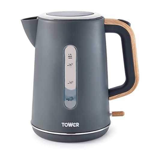 Image of Tower Scandi T10037G Kettle with Rapid Boil and Boil Dry Protection, 1.7L, 3kW, Grey