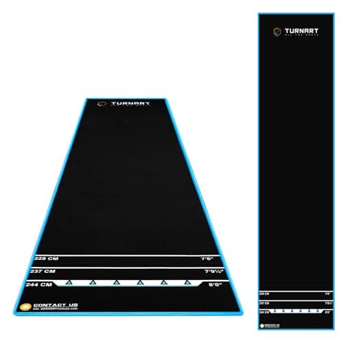 Image of Turnart Darts Mat Dart oche Mat Darts Accessories for Dart Board oche Mat with Throw Line Distances for Floor (CLASSIC)