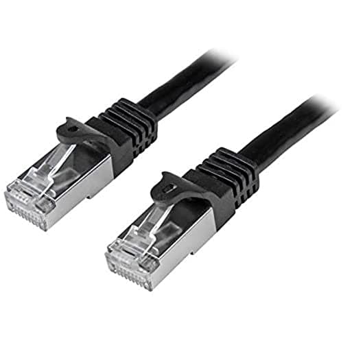 Image of StarTech.com N6SPAT3MBK 3 m Cat6 Patch Cable, Shielded (SFTP) Snagless Gigabit Network Patch Cable, Black Cat 6 Ethernet Patch Lead