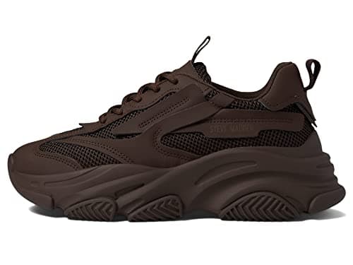 Image of Steve Madden Women's Possession Sneaker, Dark Brown, 8 UK