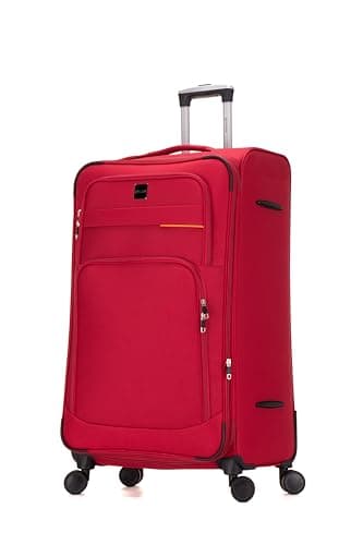 Image of Skylark 32" Extra Large Suitcase Super Lightweight Luggage 20% Expandable 4 Wheels Spinner 3-Digit Combination Lock Soft Shell Luggage Check in for 30kg (Red, 162 litres)