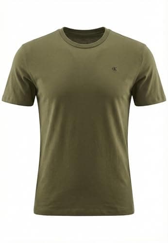 Image of Calvin Klein Men's SS Classic Monogram TEE LV04RD254G Tees, Beige (Fatigue), XL