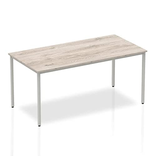 Image of OPO Impulse Freestanding 1200mm Straight Boardroom Table Attractive Box Frame Legs | Sturdy Build Weather & Heat Resistant Melamine Finish Rectangular Table Grey Oak 1600