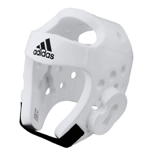 Image of adidas Unisex's WT Taekwondo Martial Arts Dipped Foam Head Guard Protector, White, Small