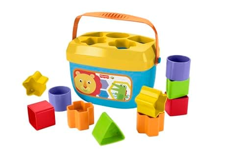 Image of Fisher-Price Stacking Toy Baby’s First Blocks Set of 10 Shapes for Sorting Play for Infants Ages 6+ Months, FFC84