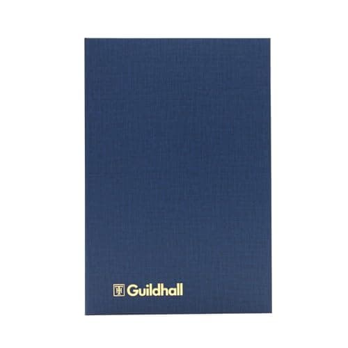 Image of Exacompta - Ref 32/3Z - Guildhall - Account Book, 298 x 203mm, 3 Cash Columns, 160 Pages 95gsm Ledger Quality Paper, Traditionally sewn, Blue Vinyl Cover with Bookmark,Black